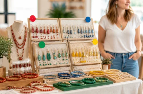 Quick and Easy Homemade Jewelry Display Ideas For Craft Fairs, Pop-up Events and more.